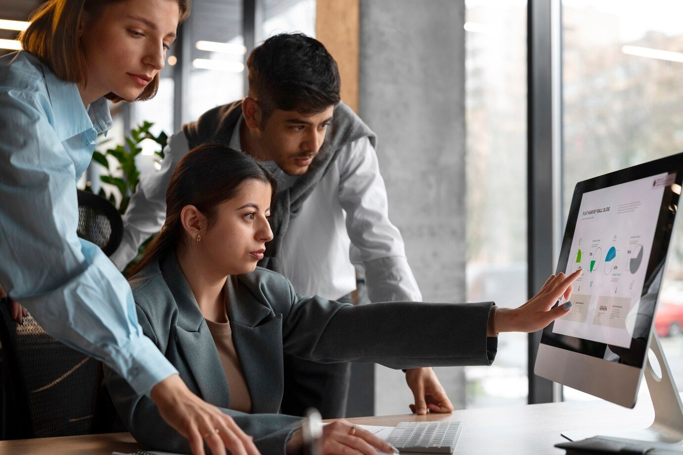 people analyzing checking finance graphs office 23 2150377185